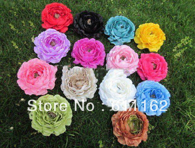 1000pcs 2017 Newest  Fashion girl's 4inch multilayer 4 inch Ruffle Ranunculus flowers free shipping