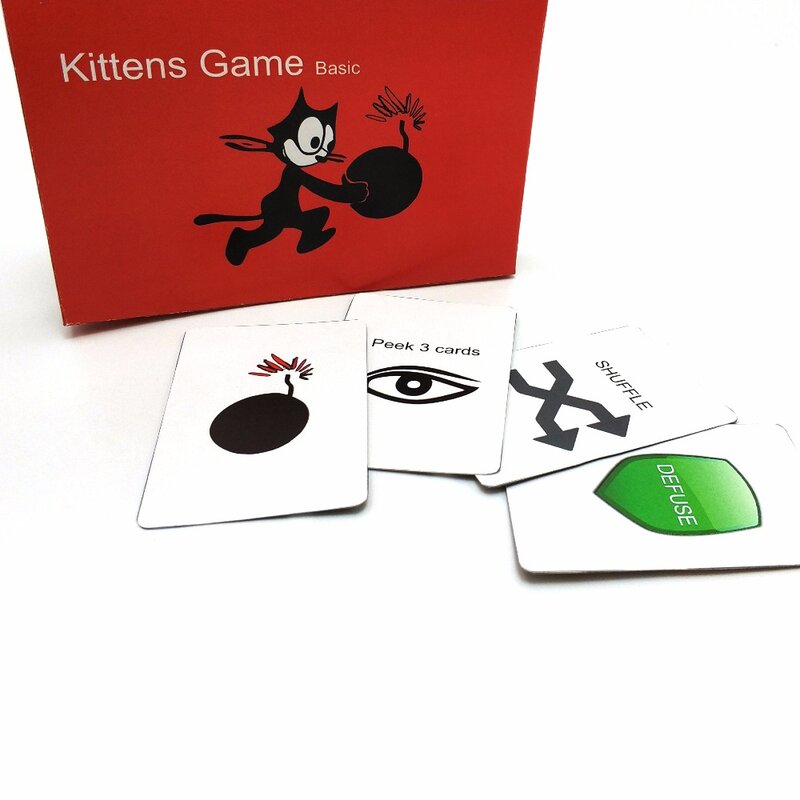 2019 kittens card game Original Edition-basic with Red Box Not Safe Edition with Black Box for home party family fun board game