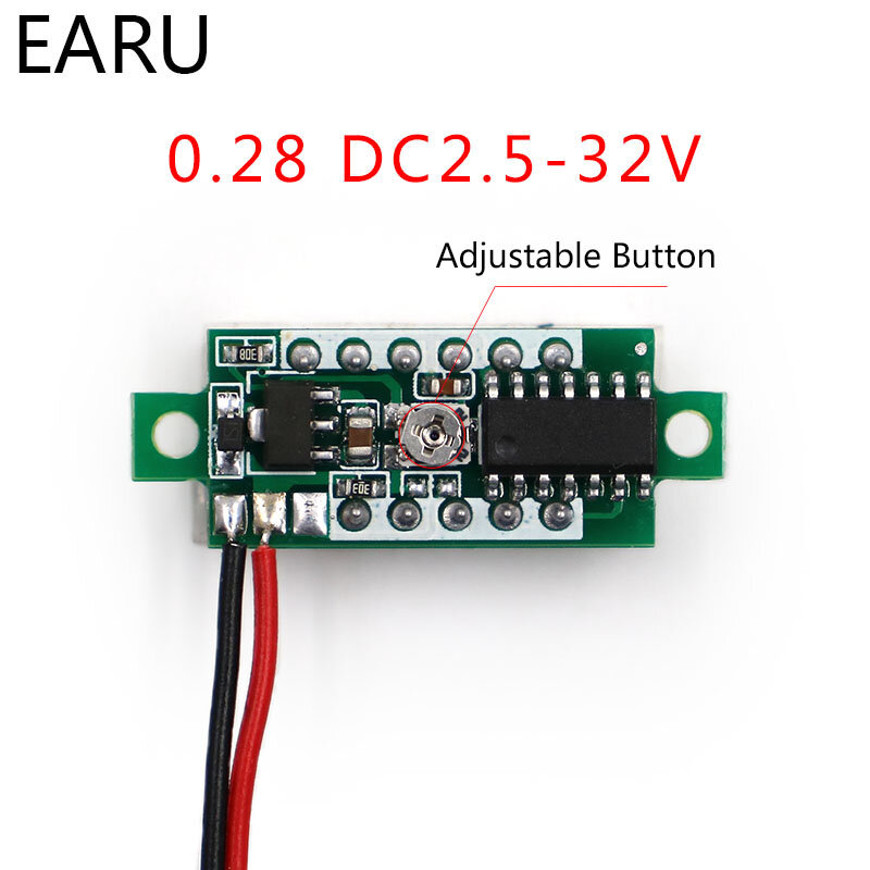 Voltmetro digitale a LED DC da 0.28 pollici 0-100V misuratore di tensione rilevatore di tensione di alimentazione Mobile per Auto 12V rosso verde blu giallo
