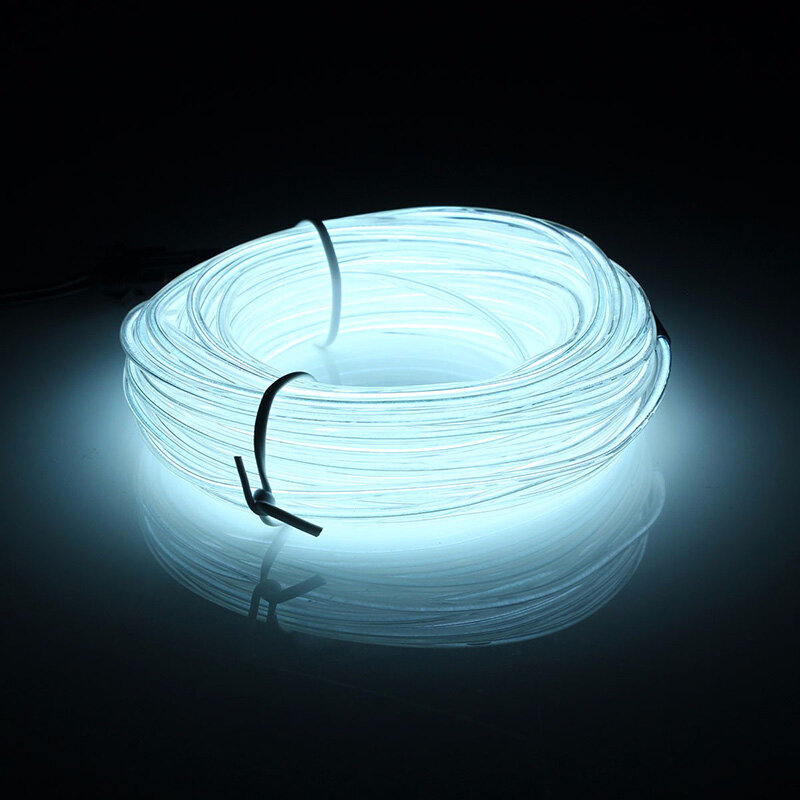 CLAITE 10M EL Soft Tube Wire 12V Flexible LED Flash Neon Light String Waterproof Glow Car Rope Strip Light for House Party