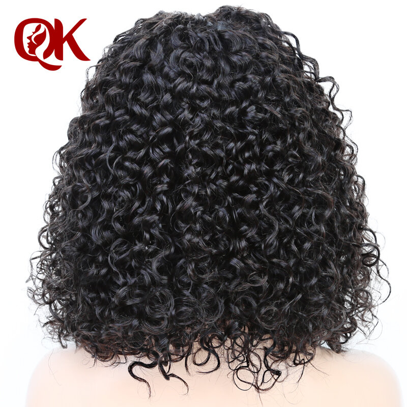 QueenKing hair Lace Front Wig 250% Density Bob Wig Curly Free Part Preplucked Natural Hairline Brazilian Human Remy Hair