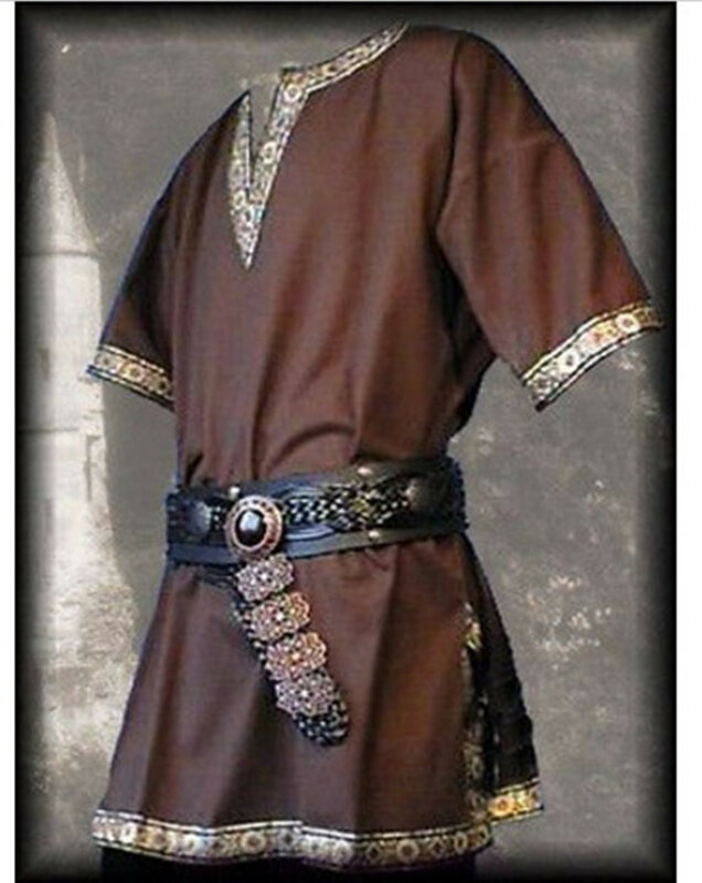 Мужской костюм пирата в стиле ренессанс, рубашка на шнуровке, одежда для взрослых среднего возраста, 3XL