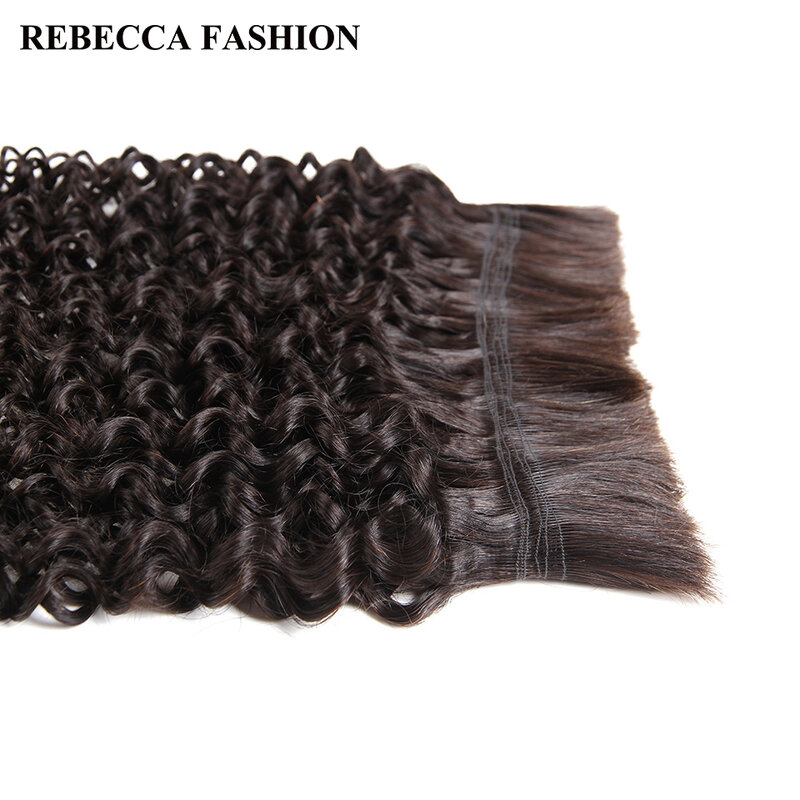 Rebecca brazylijski Remy kręcone ludzkie włosy hurtowo do oplatania wiązki darmowa wysyłka 10 do 30 Cal włosy w naturalnym kolorze rozszerzenia