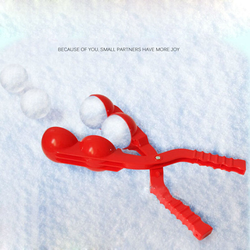 1Pcs Double Snowball คลิปเครื่องผลิตลูกบอลหิมะฤดูหนาวเครื่องปั้นทรายเครื่องมือ Snowball Fight หิมะที่ตักคลิปตลกกีฬากลางแจ้งของเล่น