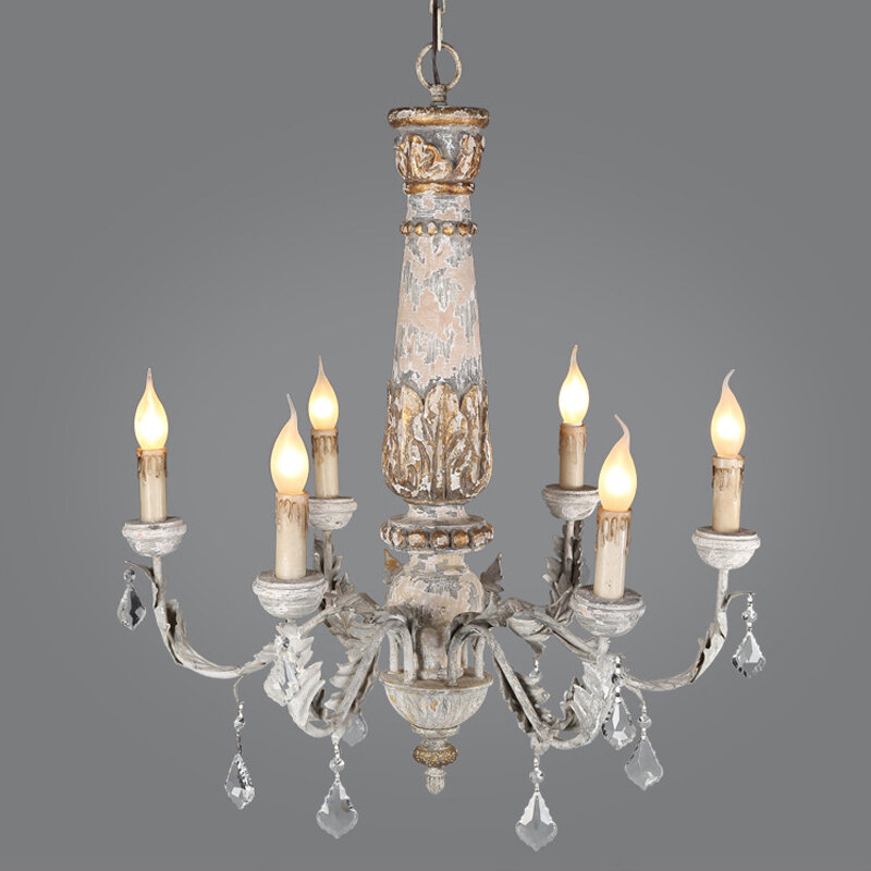 Lampadario Vintage illuminazione lampadari a sospensione in legno di cristallo soggiorno cucina camera da letto lampada da interno Loft Lustre lampade