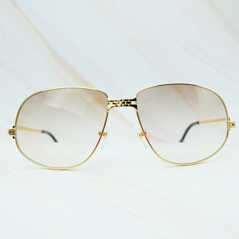 Luksusowe męskie okulary metalowe marka projektant Carter okulary 2018 Vintage okulary mężczyźni rama ponadgabarytowych okulary wysokiej jakości