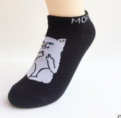 Strass fedex meias curtas de algodão confortáveis, verão rápido, meias femininas, homem, gato, tornozelo, 3 cores, 100