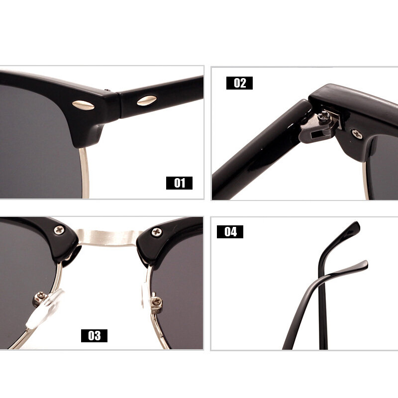 Leonlion Gepolariseerde Semi-Randloze Zonnebril Vrouwen/Mannen Gepolariseerde UV400 Classic Merk Designer Retro Oculos De Sol Gafas
