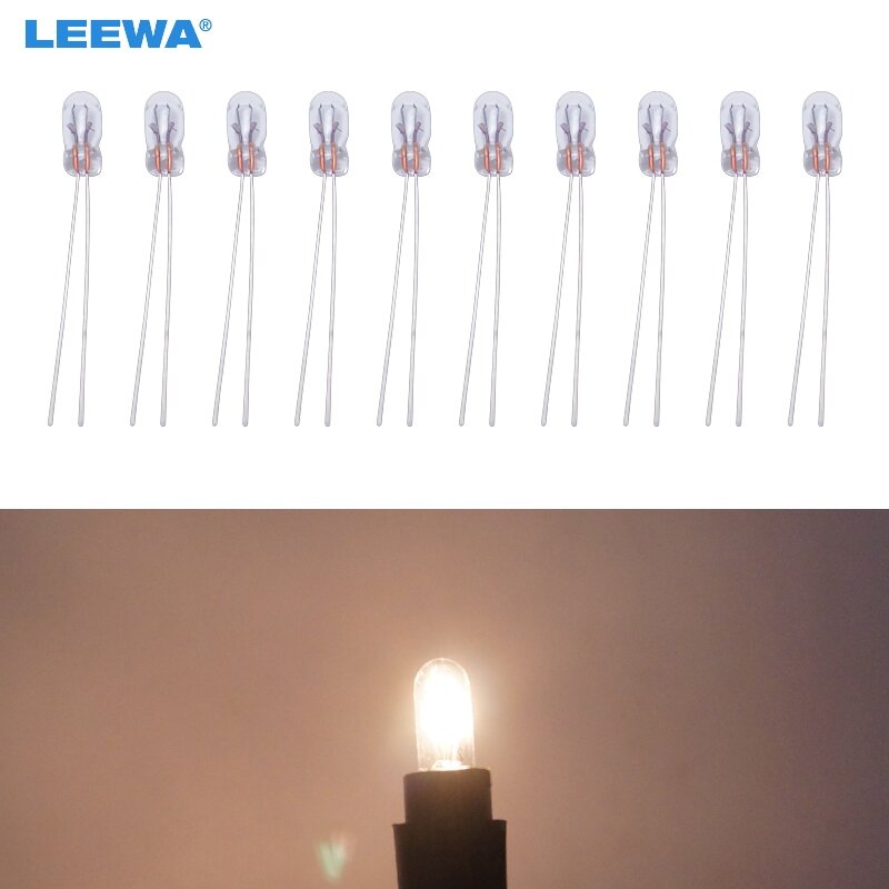 LEEWA 50 stuks Auto T3 12 V 30MA Halogeenlamp Externe Halogeenlamp Vervanging Dashboard Lamp Licht Warm Wit # CA2687