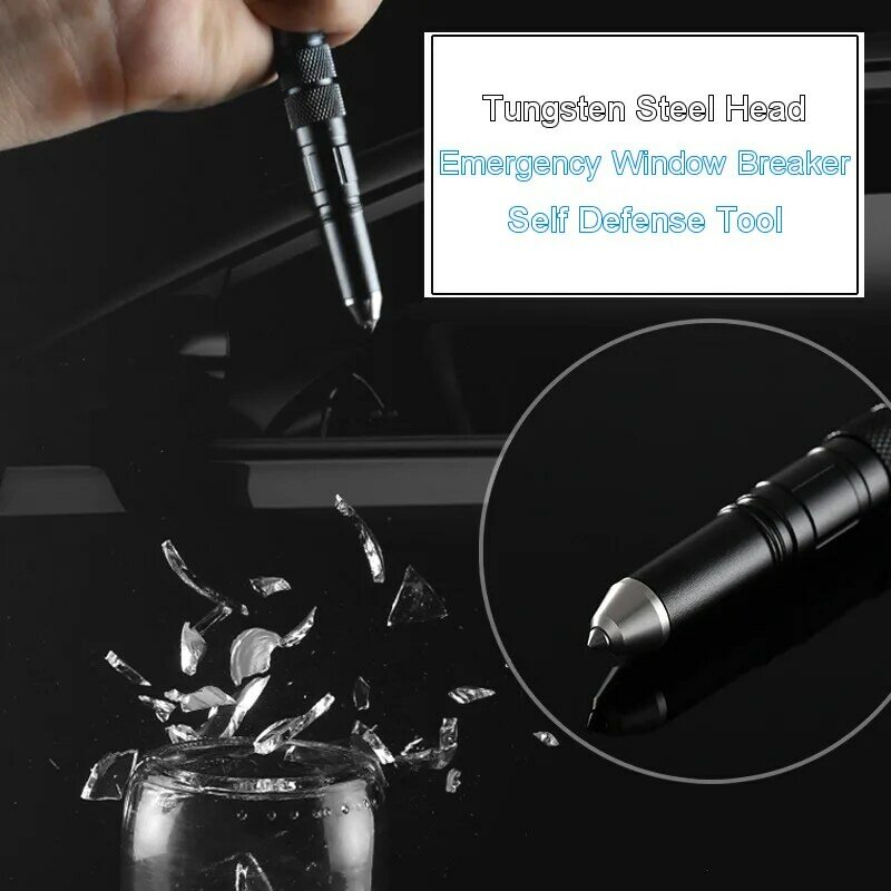 4-In-1 Portable Tactical Pen torcia apribottiglie interruttore di vetro di emergenza Outdoor autodifesa EDC Pen Tool confezione regalo