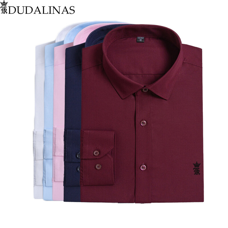 Dudalinas chemises décontracté Sergio K robe Chemise décontracté à manches longues Camisa Masculina Social Chemise Homme sans poche