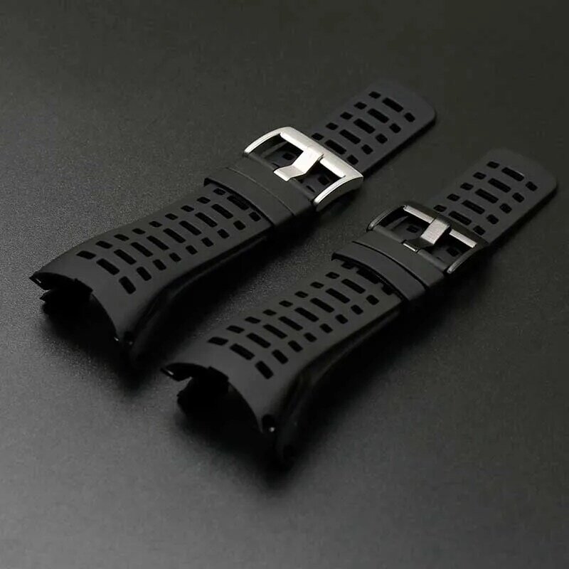 Pasek silikonowy męski 24mm dla SUUNTO Ambit1 2 3P fajny czarny zegarek damski sportowy odporny na pot gumowy pasek z klamrą akcesoria