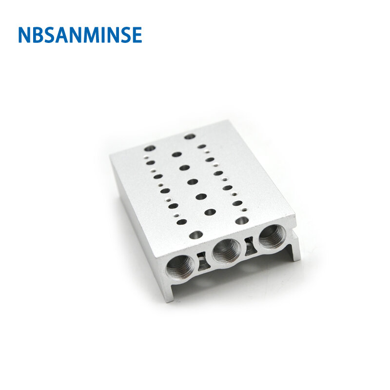 NBSANMINSE Manifold for SMC Type SY3000 Series Solenoid Valve Pneumatic Valve Control Valve Board G 1/8