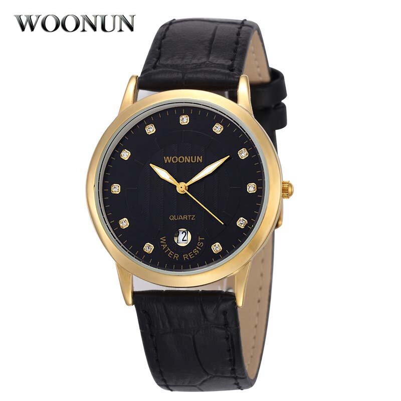 Top Brand Men Watches Luxury Diamond Watches Men Leather Strap Date Quartz Wristwatches Relogio Masculino horloge heren 2022