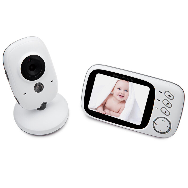 VB603 monitor de bebé 2,4 GHz 3,2 pulgadas pantalla LCD Monitor inalámbrico babyfoon visión nocturna control de temperatura XF808 cámara de 3,5 pulgadas