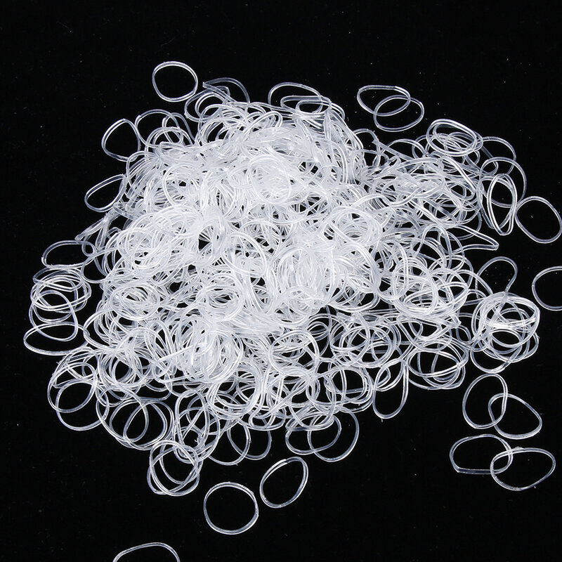 600 pcs Clear Transparent Ponytail Holder Elastic Rubber Band Hair Ties Ropes Rings Useful Unisex Headwear Hair Accessories