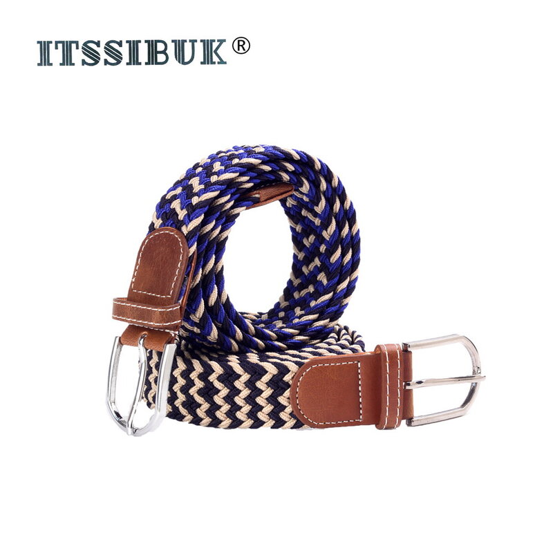 2019 ITSSIBUK Hot new fashion candy elastic belt with multi-color mix and match the elastic of men and women universal jeans