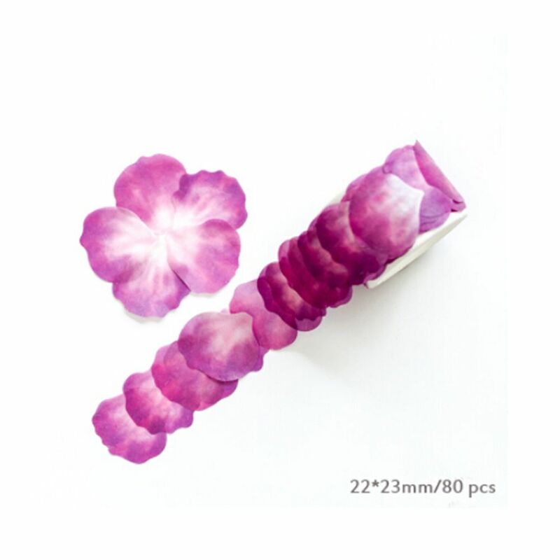 Fita decorativa de pétalas de flores e papel 25-25mm, adesivo de papel e diário