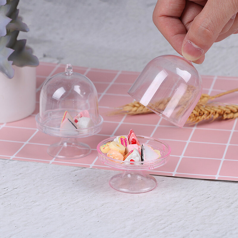 3D miniaturowe jedzenie DIY Craft dla Dollhouse Mini deser Pan ciasto stojak taca na owoce lalki kuchnia zabawki