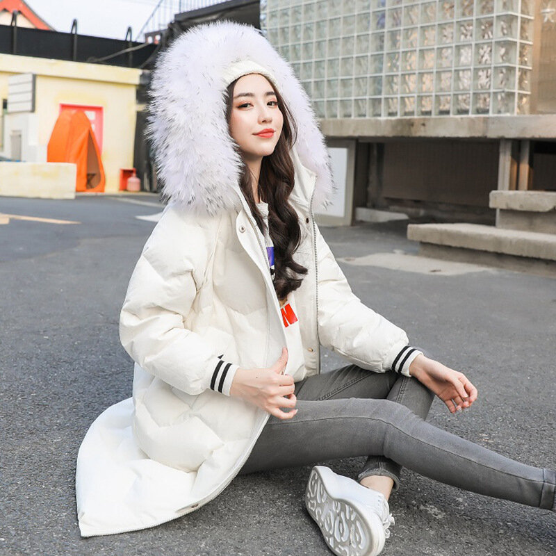 Feminino M-2XL 2020 inverno novo casaco de algodão fino longo solto grande tamanho com capuz casaco de algodão moda quente jaqueta de inverno feminino