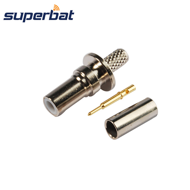 Superbat 50 ohm SMB Female Cable Mount Straight Crimp Coaxial Connector for RG316 RG174 LMR100 Cable Fakra Adapter