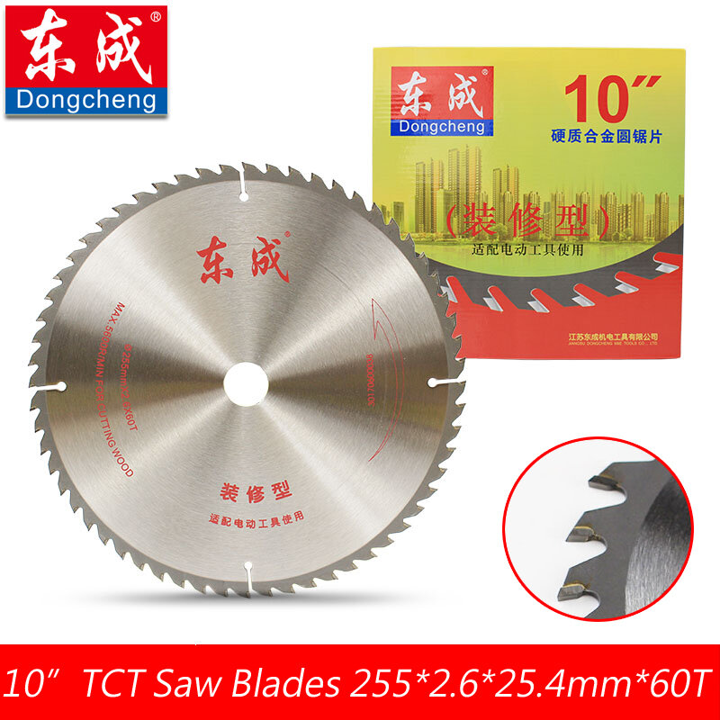 Hojas de sierra Circular TCT para madera, diámetro de 254x2,6x25,4mm x 60 dientes, diámetro de 25,4mm, Calidad A +, 10 ", 80 dientes