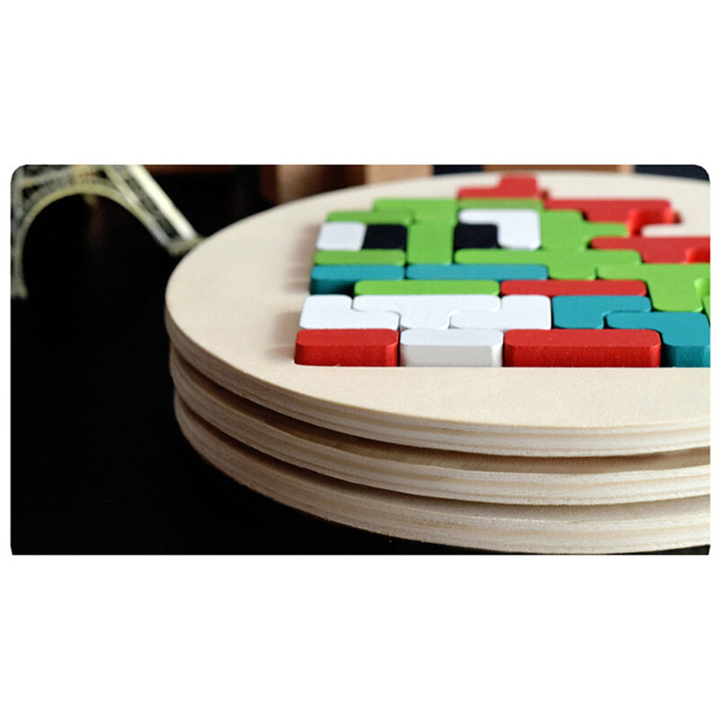 Montessori Educational Wooden Toys for Children Early Learning 3D Puzzles Wood Materials Cartoon Animal Intelligence Jigsaw