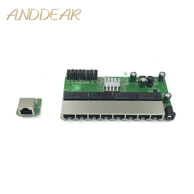 Modul Sakelar Gigabit 8-Port Banyak Digunakan Dalam Jalur LED 8 Port 10/100/1000 M Modul Sakelar Mini Port Kontak Motherboard PCBA