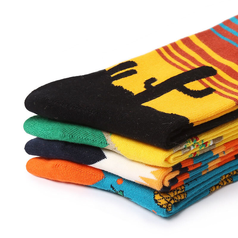 Calcetines coloridos informales de algodón para hombre y mujer, medias divertidas para monopatín, estilo Harajuku, 1 par