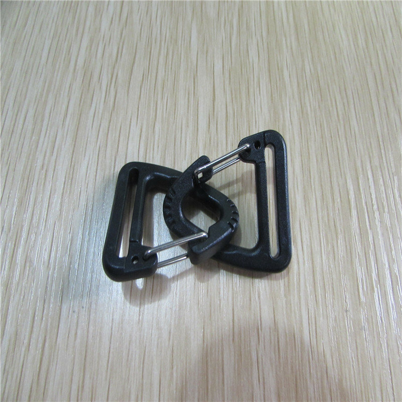 1'buckplástico fivelas gancho escalada mosquetão pendurado chaveiro link mochila cinta webbing 25mm