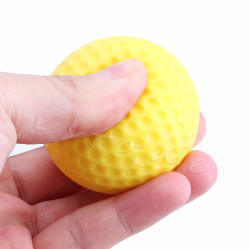 10 sztuk PU pianki piłki golfowe żółta gąbka elastyczna kryty trening na świeżym powietrzu