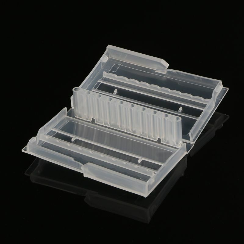 10 отверстий для ногтей сверло корпус Пластиковый пустой ящик для хранения фрезы держатель