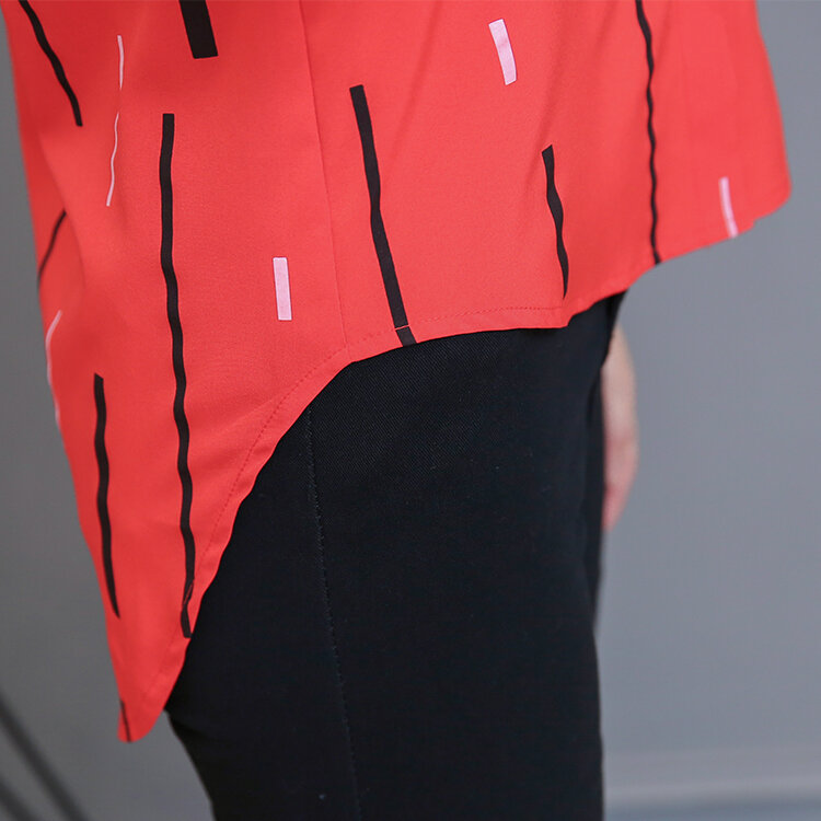 2019 봄 여름 여성 블라우스, 스트라이프 프린트 셔츠, 쉬폰 여성 사무실 작업복 셔츠, 1392 상의, 패션, 신상