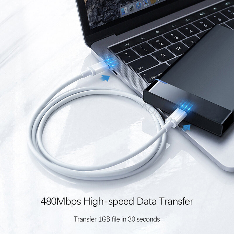 2 м USB-C кабель для зарядки данных для Apple iPad Macbook Pro Huawei Xiaomi Samsung мобильный телефон PD Быстрая зарядка USB Type-C шнур питания