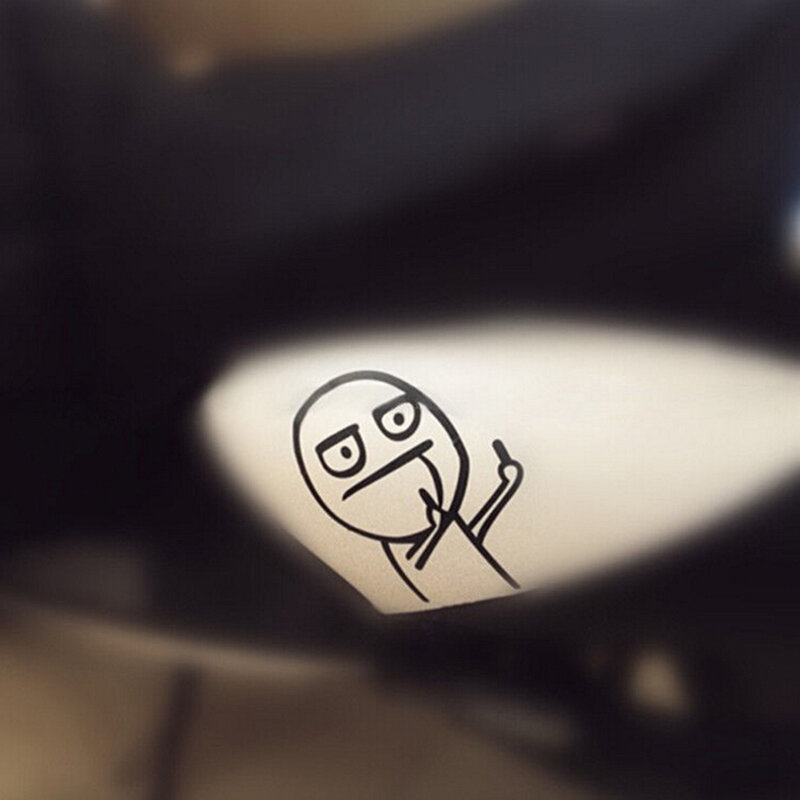 150x137mm Funny środkowy palec naklejki samochodowe Cartoon odblaskowa folia winylowa naklejka motocyklowa