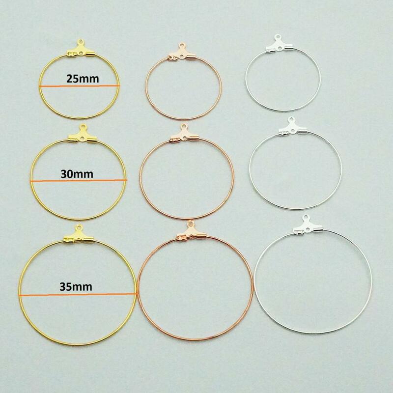 20 peças 25/30/35mm círculo de cobre pendurar encaixes de eardrop para fazer jóias