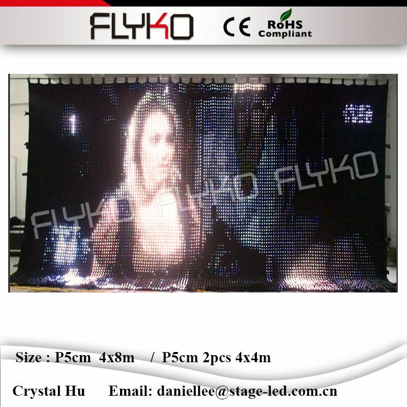 Display led dobrável de alta qualidade, cortina móvel, parede de vídeo led p5, para áreas internas/externas, p5cm, 4x8m