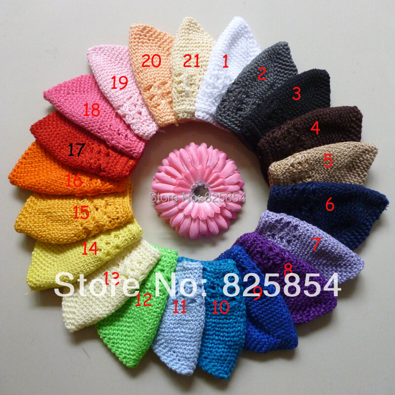 21 Kleuren Beschikbaar Kids Handgemaakte Haak Beanie Knit Winter hat Fotografie props 10 stks/partij