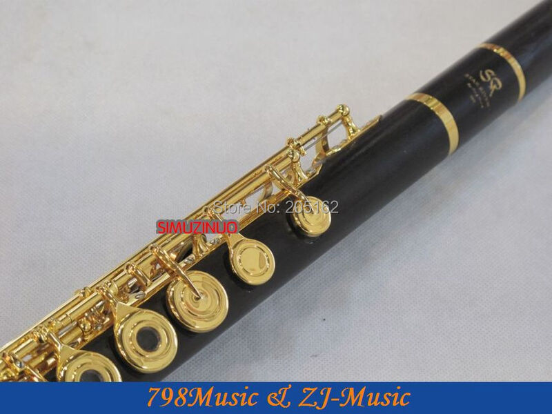 Star River(SR)-flauta de Grenadilla de madera GDWFL-683-Ebony, pie abierto, abertura, e-inline, G, chapado en oro, Headjoint-NO.1 americana
