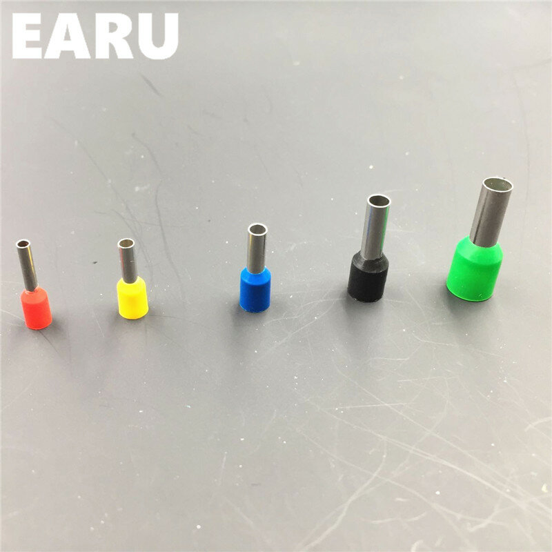 Conector de fio isolante e4009, terminal isolante de tubo, 4 mm2 12awg, para isolamento crimp e preto, amarelo, azul, vermelho, verde, 100 peças