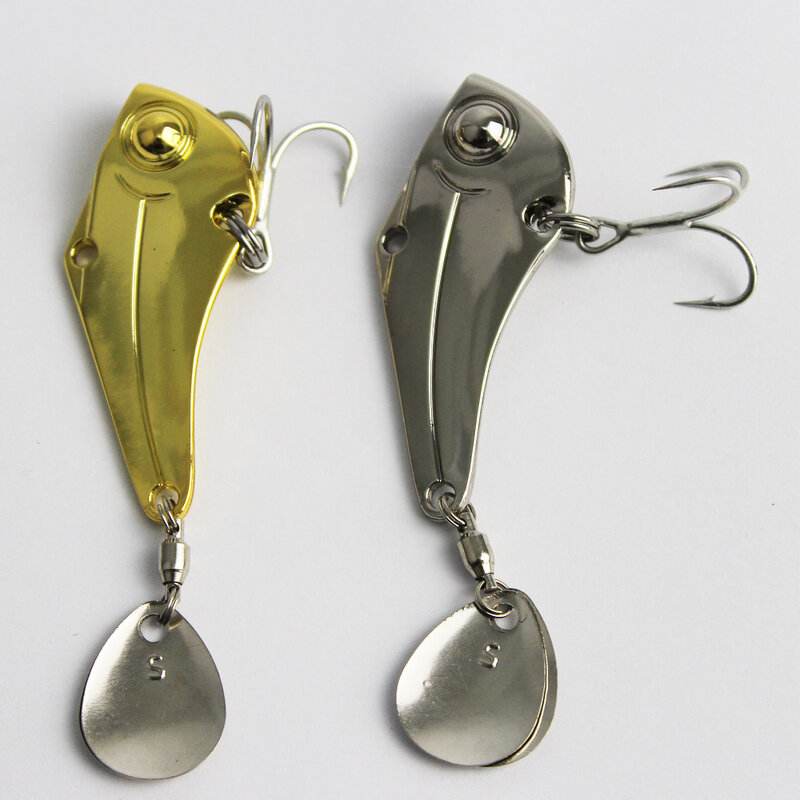 Cucchiaio da pesca esca in metallo esca dura oro argento 7g 10g 14g 18g 20g 27g pesca VIB ruota le paillettes SPIN SONIC