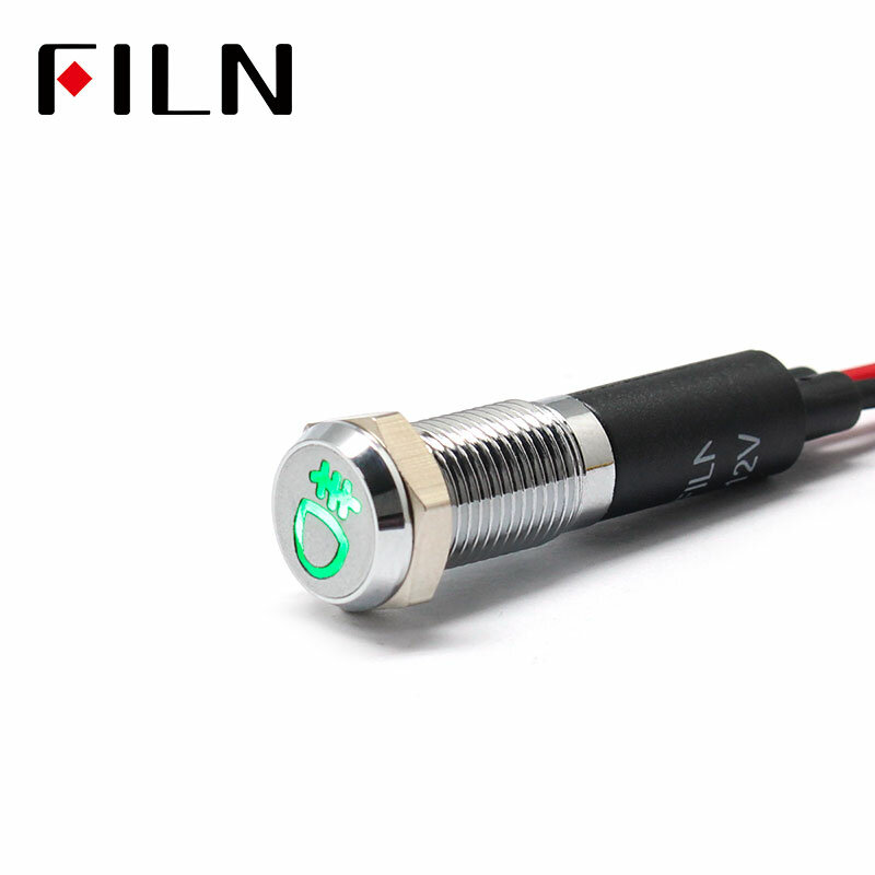 Передний противотуманный светильник FILN, светодиодный красный, желтый, белый, синий, зеленый, 12 В, с кабелем 20 см, 8 мм