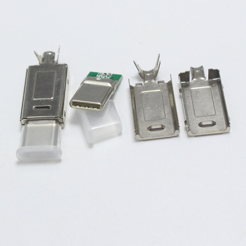 Juego Original de 10 enchufes USB 3,1 tipo C a tipo C enchufe de soldadura de doble cara para conector de carga de datos DIY para Cable OD 3.0mm2