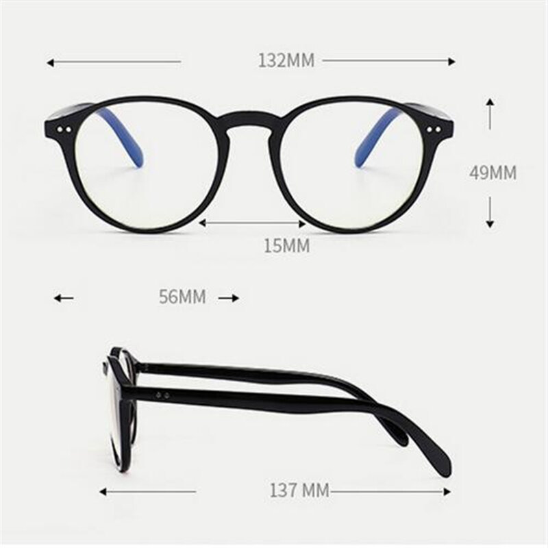 Gafas redondas para miopía, lentes graduadas con montura transparente, acabado de 0 a 1 a 1,5, 2,0 a 4,0