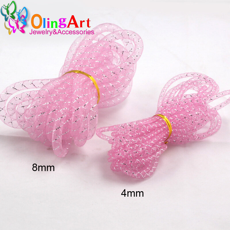 OlingArt 8mm 5M/Lot Wholesale Colorful Mesh Bracelet Jewelry DIY Fitting With Crystal Stones Filled Necklace Choker Selling New