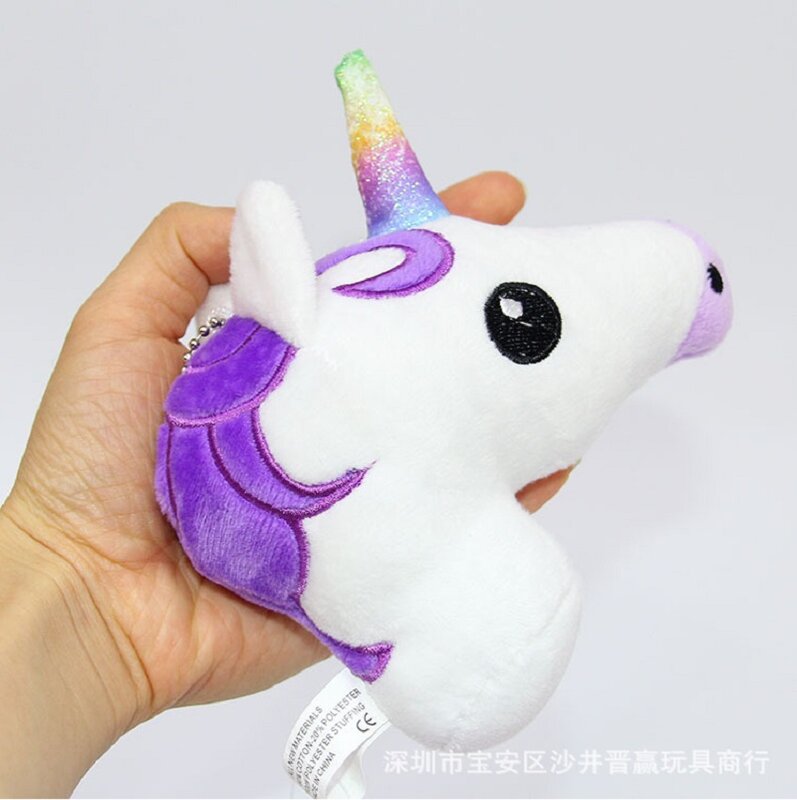 13CM Rainbow Horse Keychain Soft Stuffed Toy Unicorn Horse Pink Plush Pendant Toy Girl Christmas Product Unicorn Horse oyuncak  