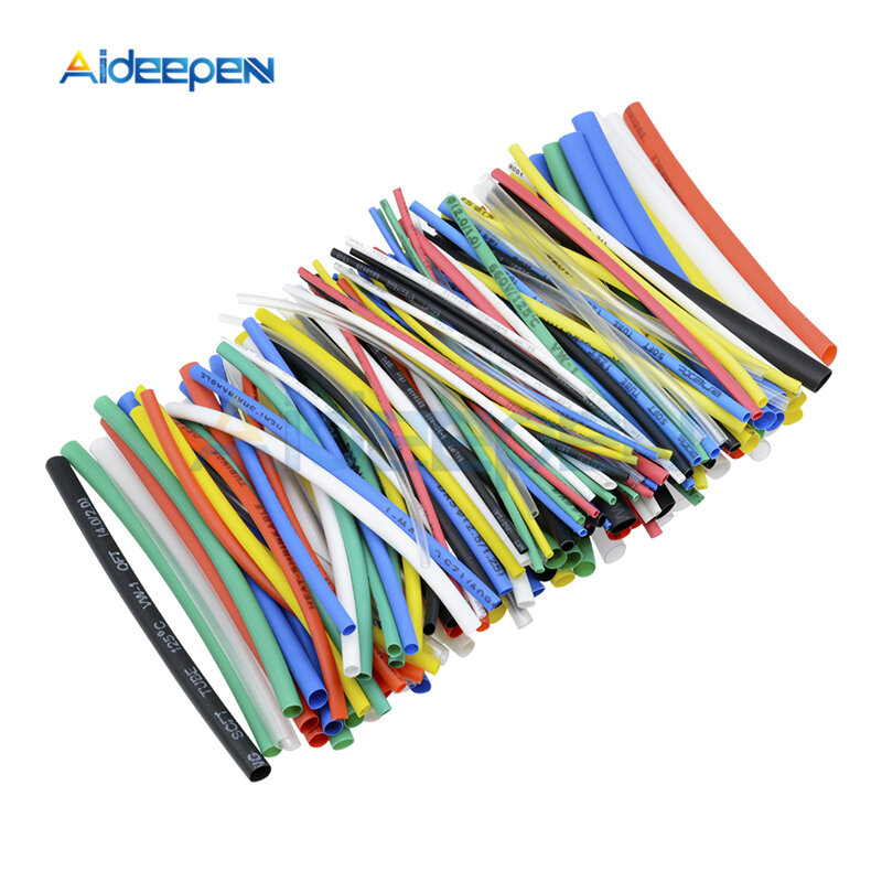 127/140/328/400/530Pcs Polyolefin Shrinking Assorted Heat Shrink Tube Wire Cable Insulated Sleeving Tubing Set Multicolor/Black