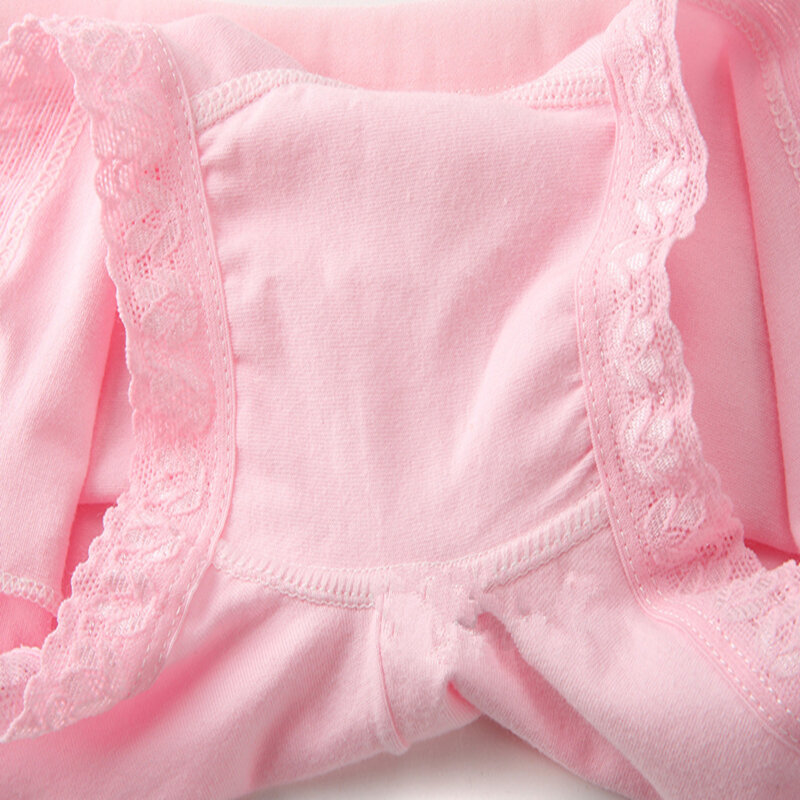4 pièces/lot filles Boxer bébé bonbons couleur pantalon bébé coton sous-vêtements en dentelle 4 pièces/lot adapté pour 3-10 ans
