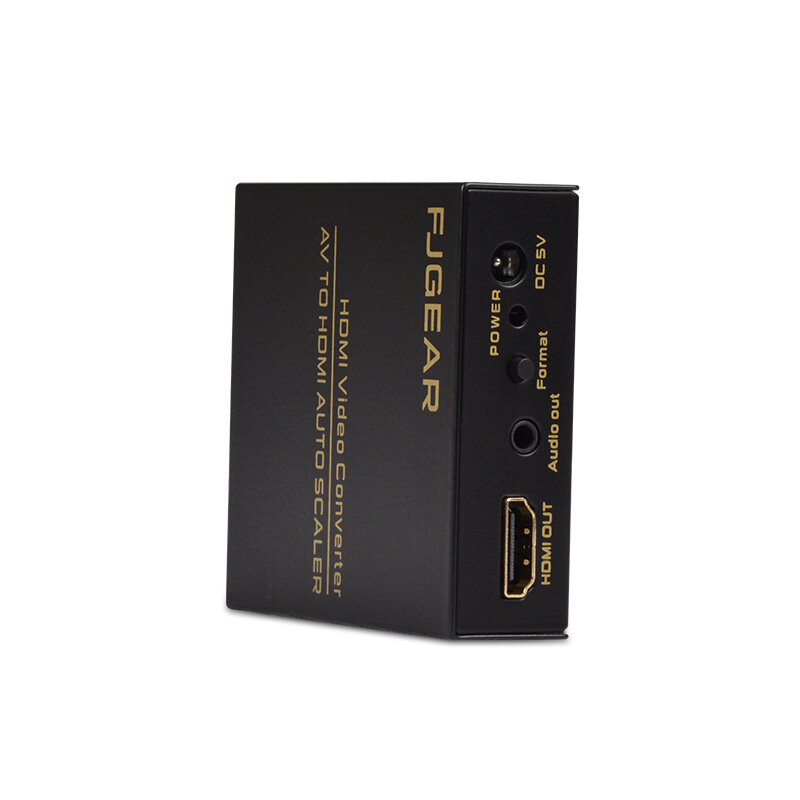 Convertidor de vídeo compatible con AV ZU HDMI, adaptador RCA Mini compuesto CVBS a HDMI, convertidor 720 p/1080p, FJ-AH1308 de carcasa de metal