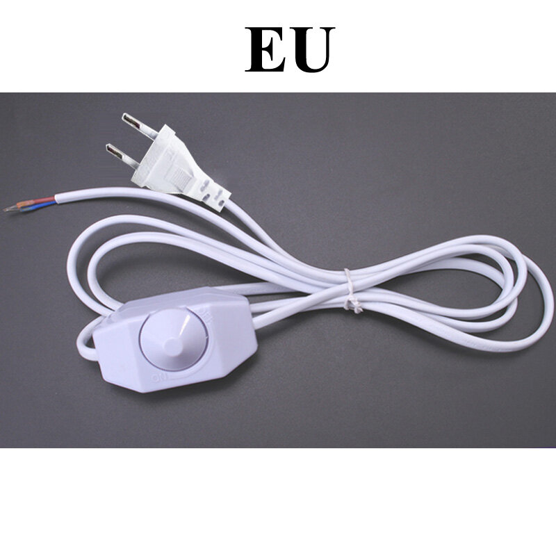 1.8M Hitam Putih Uni Eropa US Plug Dimmable Switch Kabel Lampu Modulator Lampu Line Controller Dimmer Lampu Meja Kawat Listrik AC110V 220V